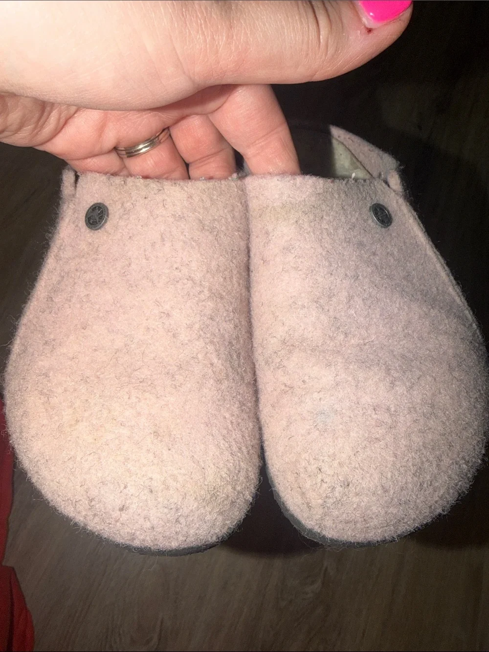 Birkenstock Blush pink Wool Slip-On slipper clog